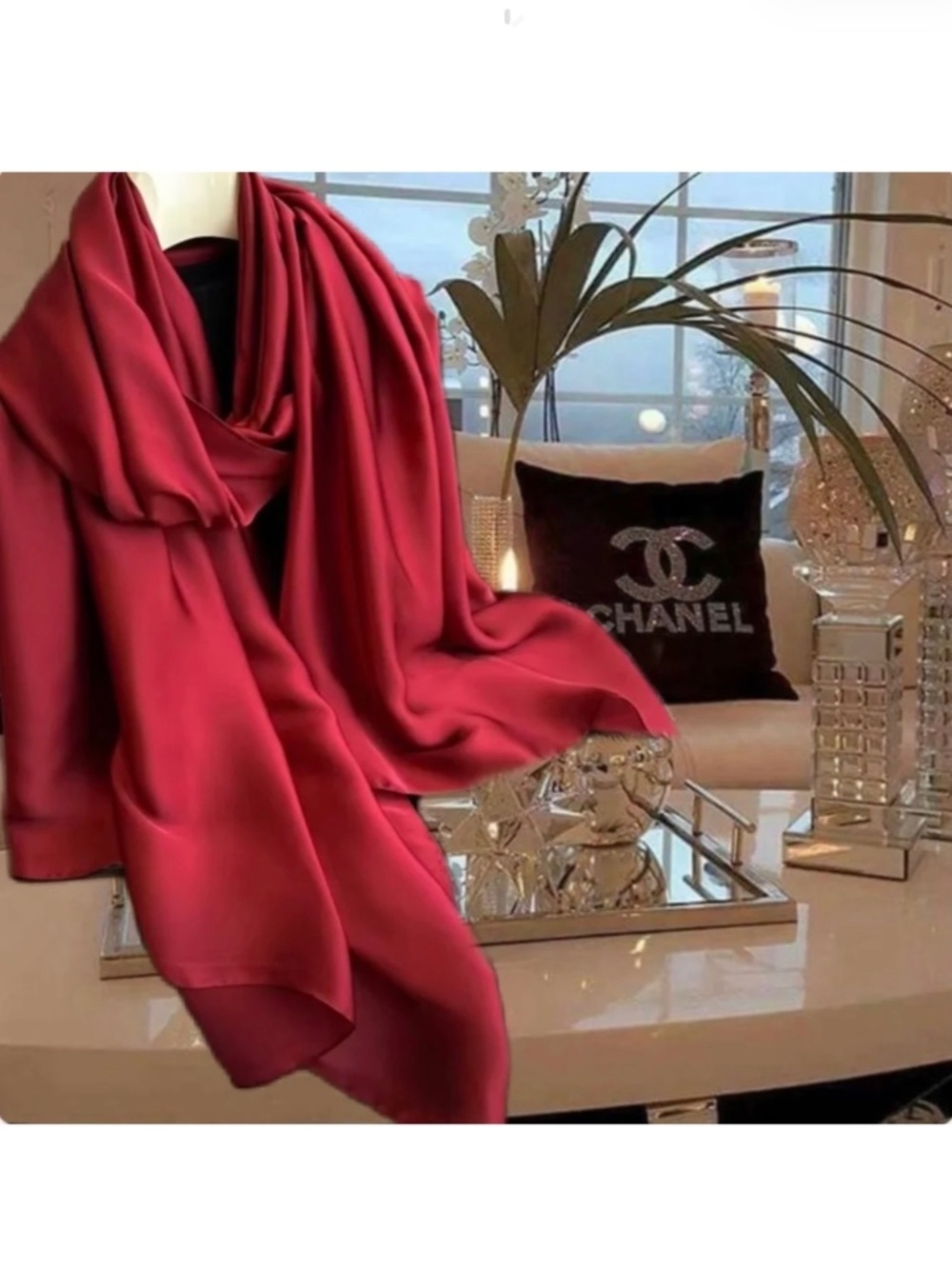 Dark Red 100% SILK SATIN Large Shawl Scarf Wrap Bridesmaid Cover up Wedding Gift